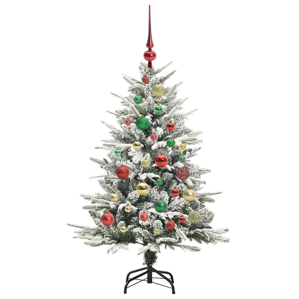 Kunstmatige Vorstverlichte Kerstboom met Bal Set Groen 120 cm