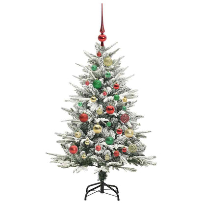 Kunstmatige Vorstverlichte Kerstboom met Bal Set Groen 120 cm