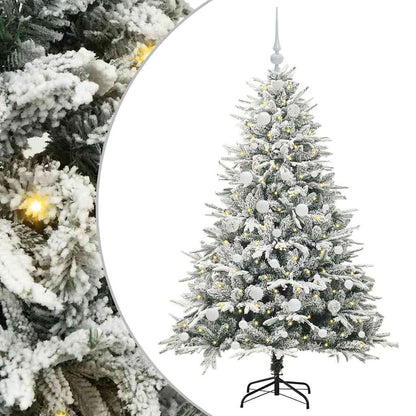 Kunstmatige Vorstverlichte Kerstboom met Bal Set Groen 150 cm
