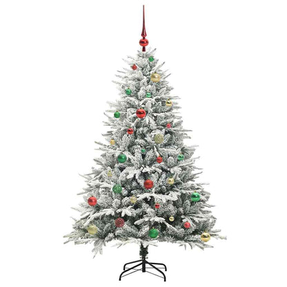 Kunstmatige Vorstverlichte Kerstboom met Bal Set Groen 150 cm
