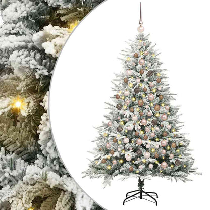 Kunstmatige Vorstverlichte Kerstboom met Bal Set Groen 180 cm