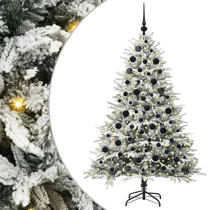 Kunstmatige Vorstverlichte Kerstboom met Bal Set Groen 180 cm