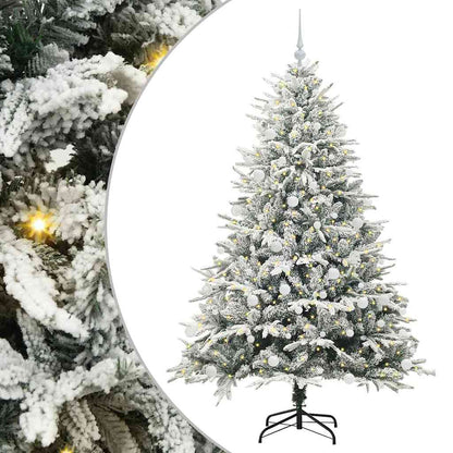 Kunstmatige Vorstverlichte Kerstboom met Bal Set Groen 180 cm