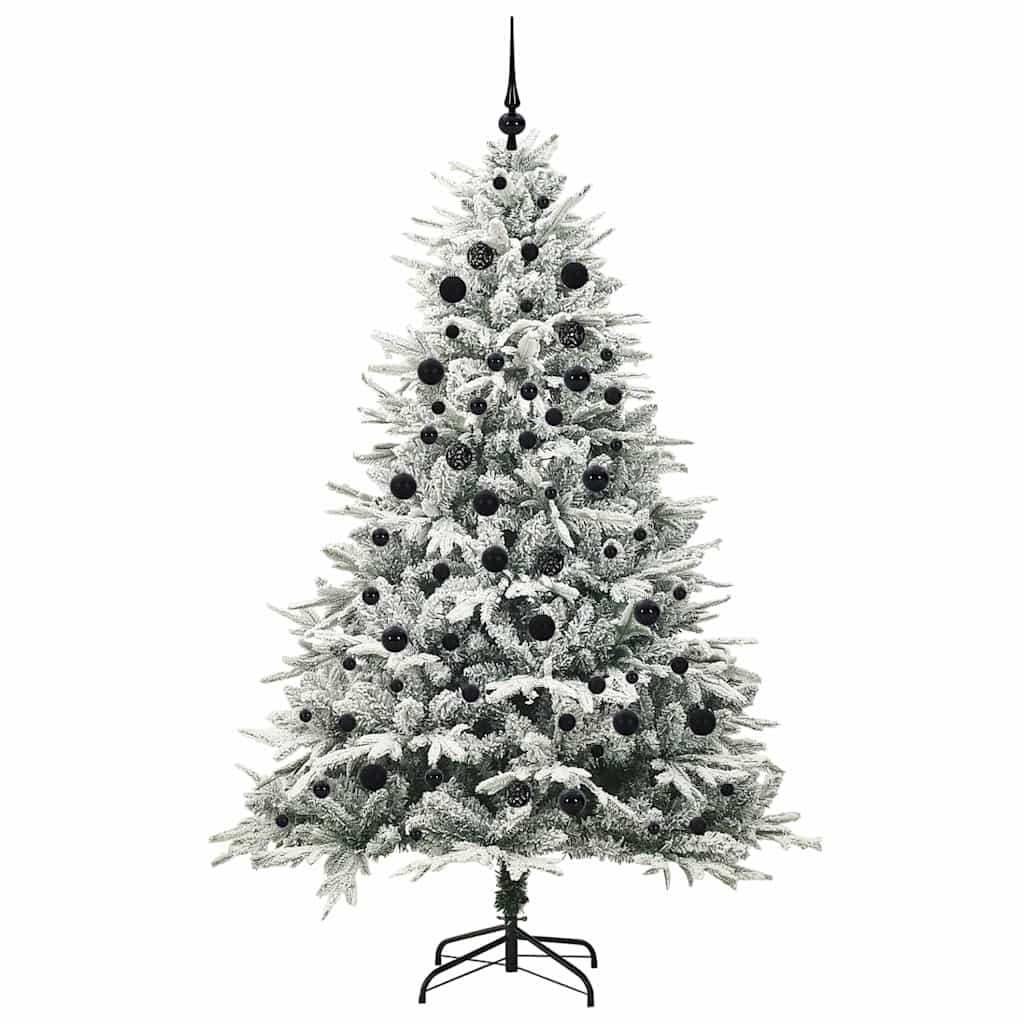 Kunstmatige Vorstverlichte Kerstboom met Bal Set Groen 210 cm