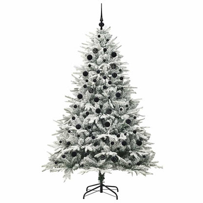 Kunstmatige Vorstverlichte Kerstboom met Bal Set Groen 210 cm