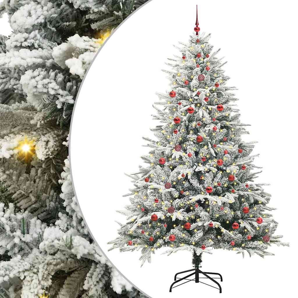 Kunstmatige Vorstverlichte Kerstboom met Bal Set Groen 240 cm