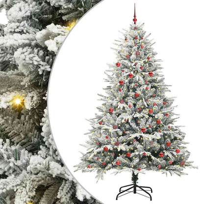 Kunstmatige Vorstverlichte Kerstboom met Bal Set Groen 240 cm
