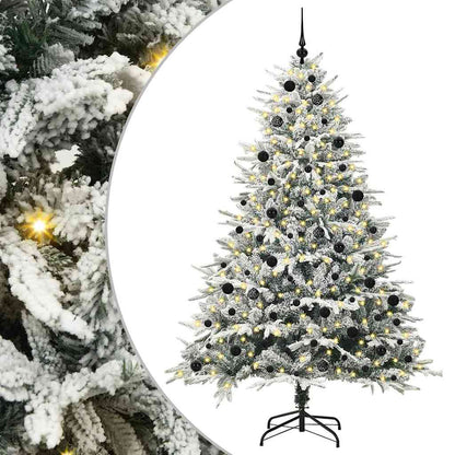 Kunstmatige Vorstverlichte Kerstboom met Bal Set Groen 240 cm