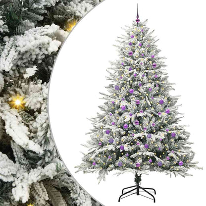 Kunstmatige Vorstverlichte Kerstboom met Bal Set Groen 240 cm