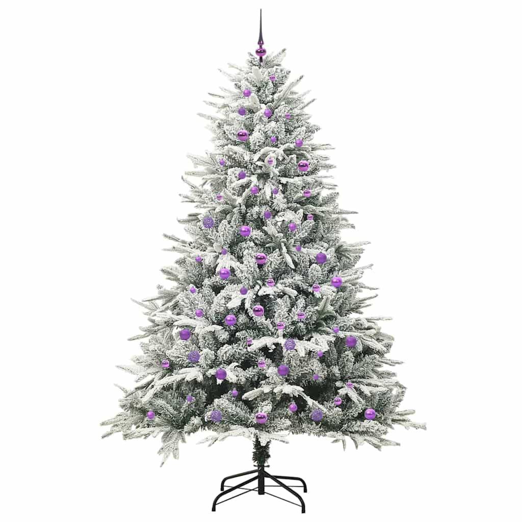 Kunstmatige Vorstverlichte Kerstboom met Bal Set Groen 240 cm