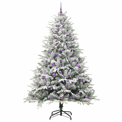 Kunstmatige Vorstverlichte Kerstboom met Bal Set Groen 240 cm