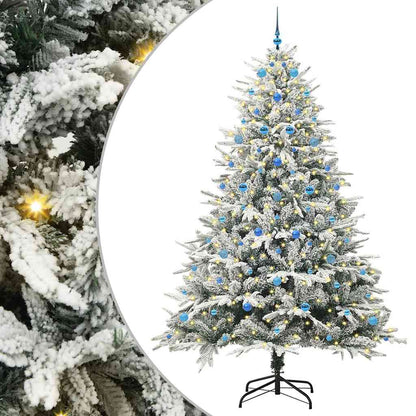 Kunstmatige Vorstverlichte Kerstboom met Bal Set Groen 240 cm