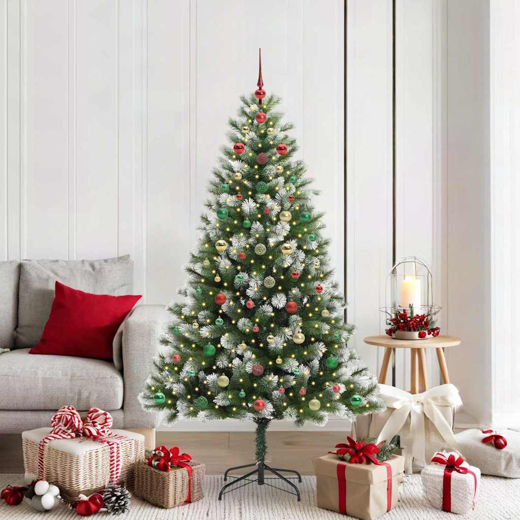 Kunstmatige scharnierkerstboom met bedekte sneeuw 180 cm