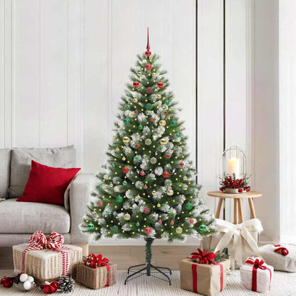 Kunstmatige scharnierkerstboom met bedekte sneeuw 180 cm