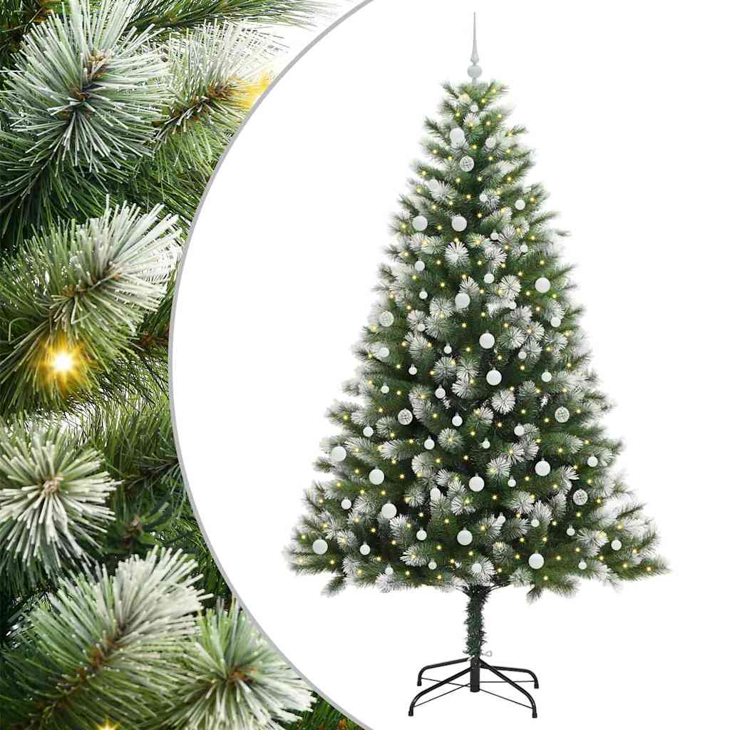 Kunstmatige scharnierkerstboom met bedekte sneeuw 240 cm