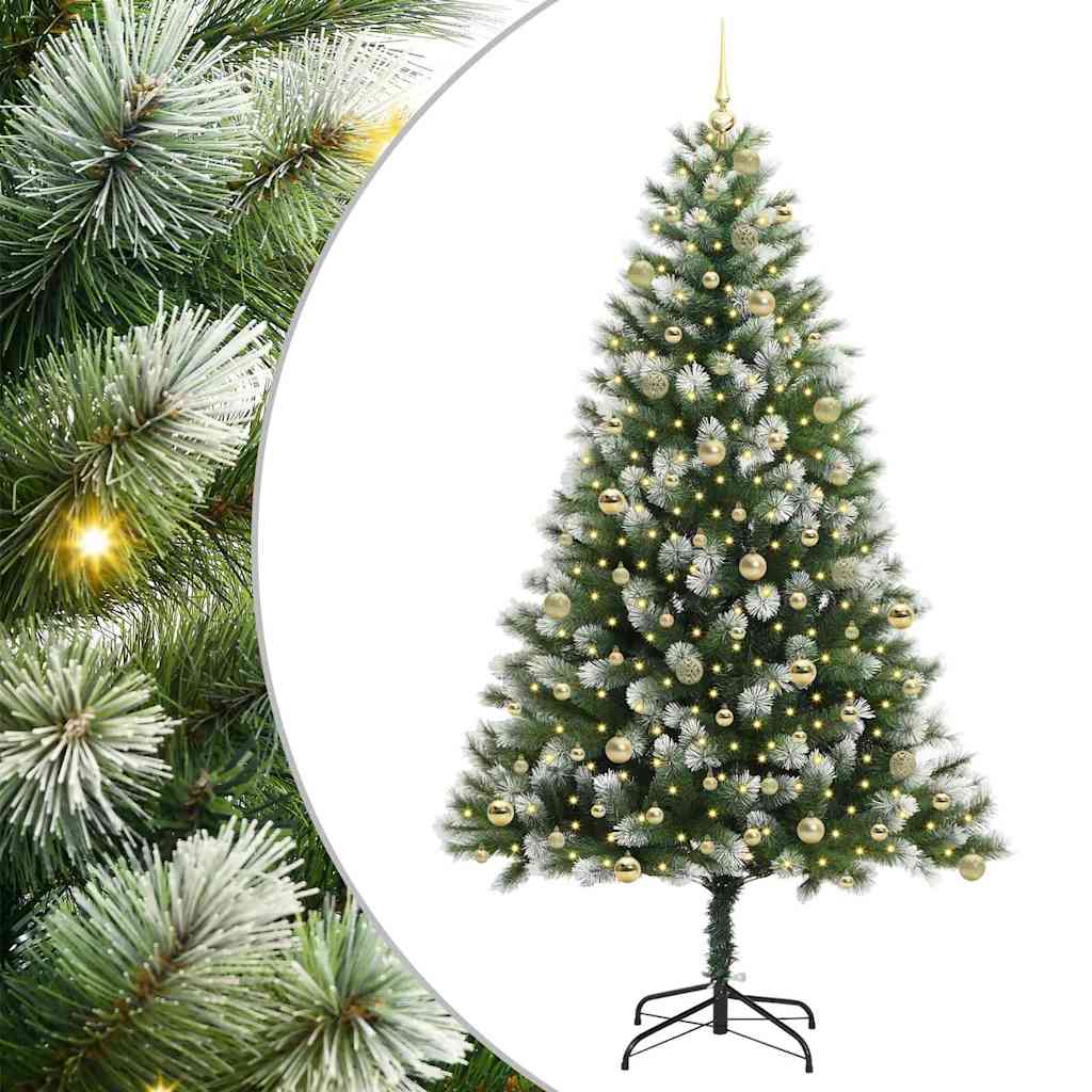 Kunstmatige scharnierkerstboom met bedekte sneeuw 240 cm