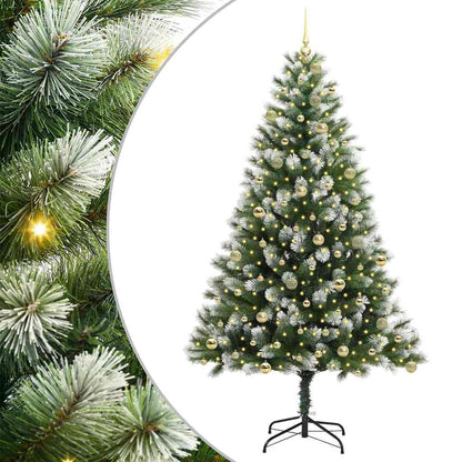 Kunstmatige scharnierkerstboom met bedekte sneeuw 240 cm