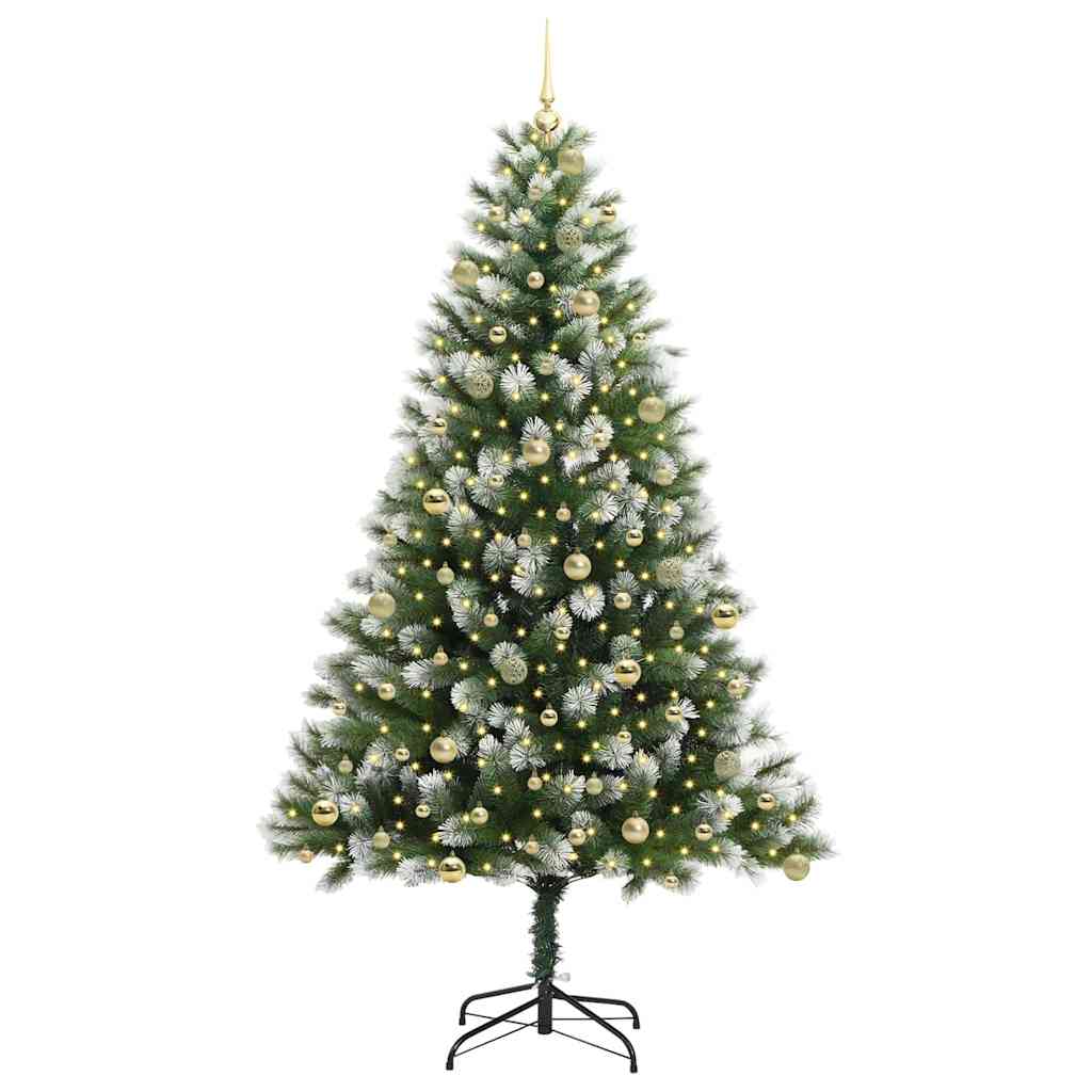 Kunstmatige scharnierkerstboom met bedekte sneeuw 240 cm