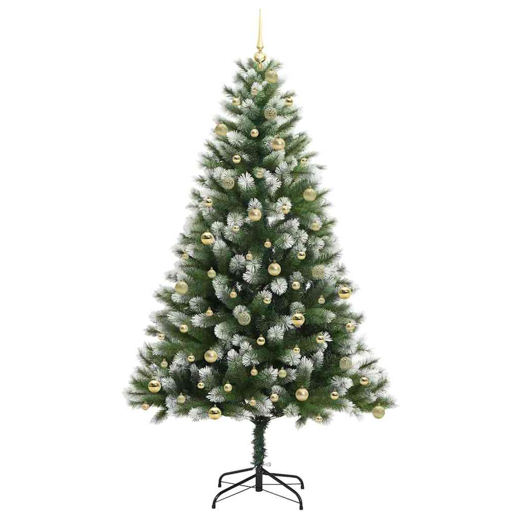 Kunstmatige scharnierkerstboom met bedekte sneeuw 240 cm