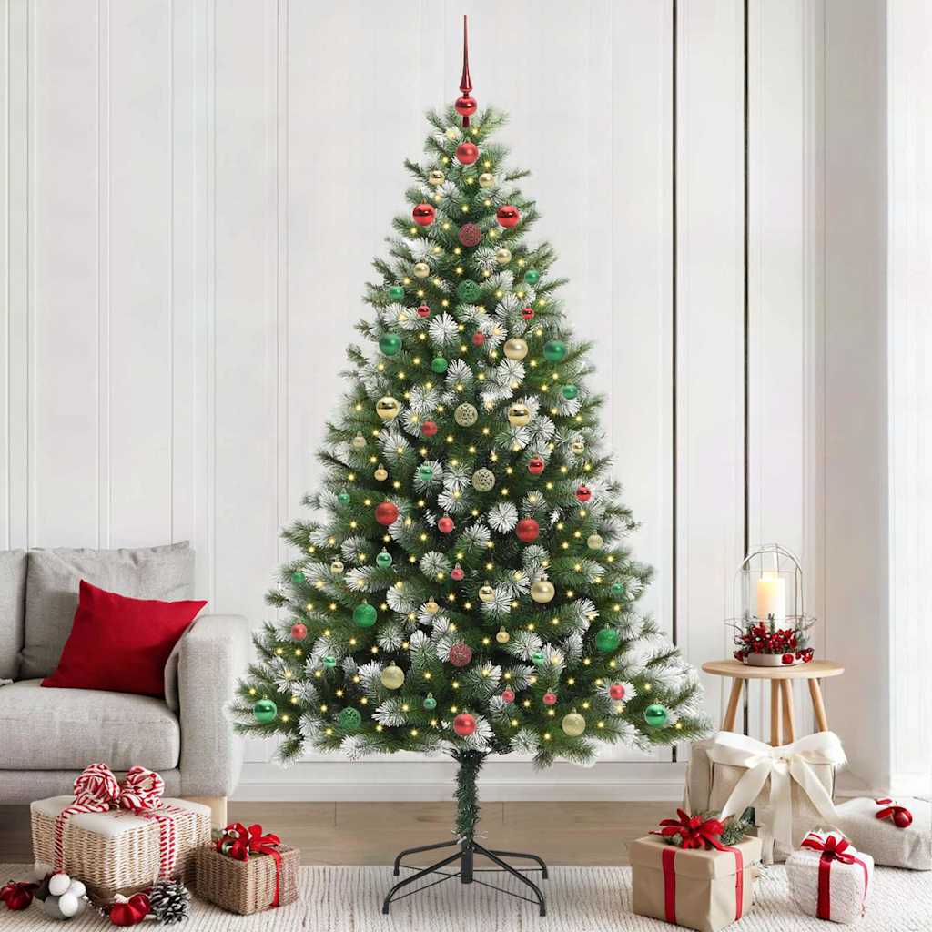 Kunstmatige scharnierkerstboom met bedekte sneeuw 240 cm