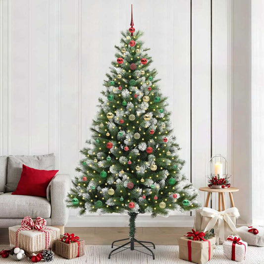 Kunstmatige scharnierkerstboom met bedekte sneeuw 240 cm