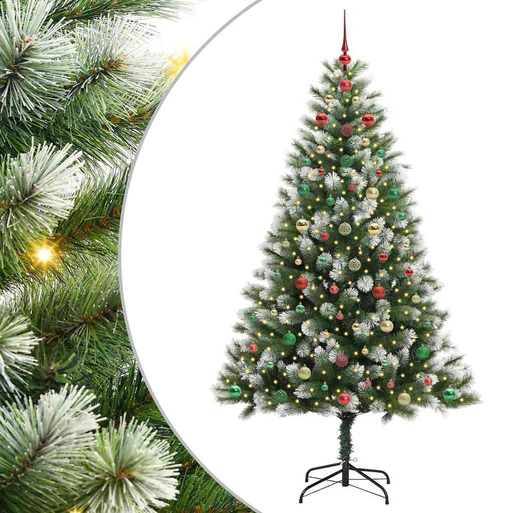 Kunstmatige scharnierkerstboom met bedekte sneeuw 240 cm