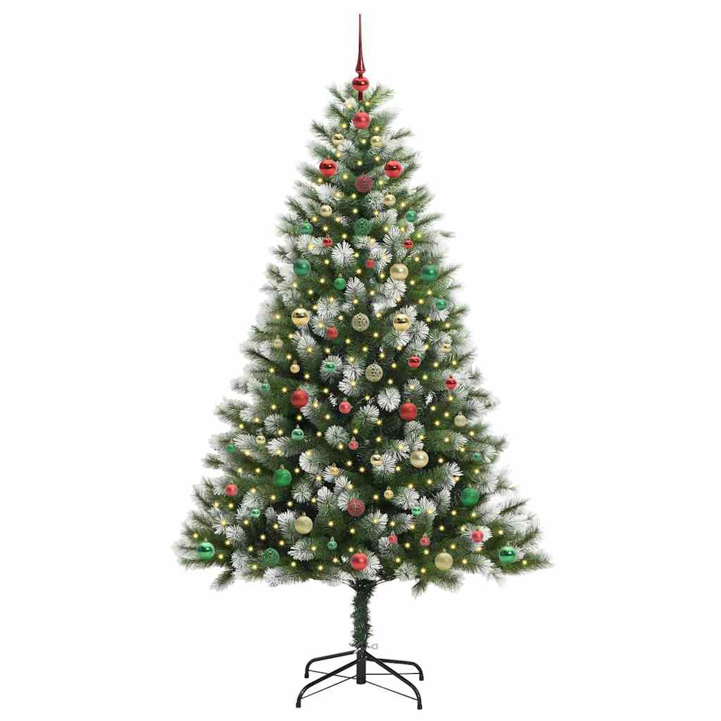 Kunstmatige scharnierkerstboom met bedekte sneeuw 240 cm