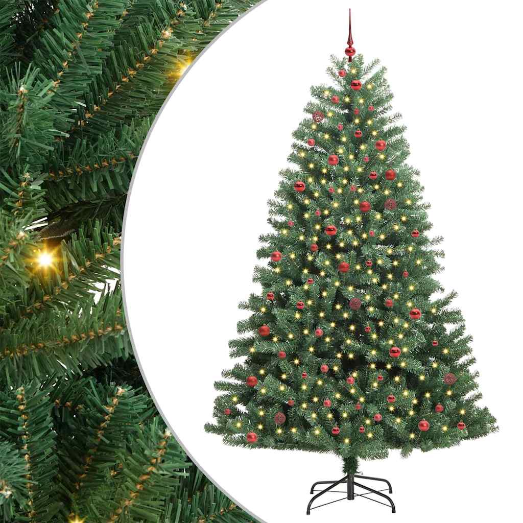 Kunstmatige Inklapbare Kerstboom Groen 270 cm PVC en Metaal