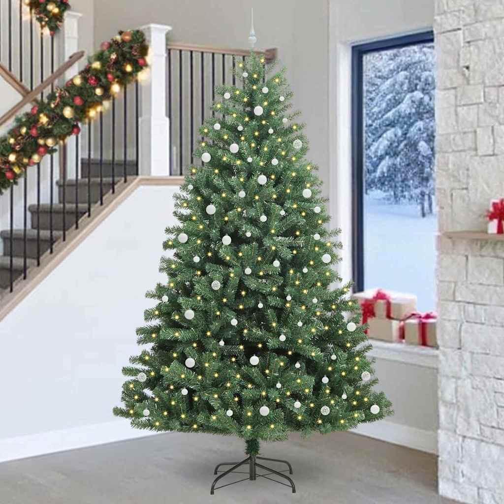 Kunstmatige Inklapbare Kerstboom Groen 270 cm PVC en Metaal