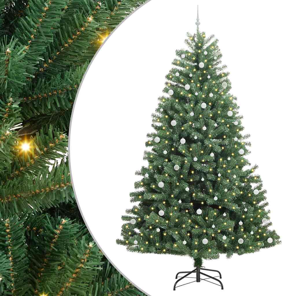 Kunstmatige Inklapbare Kerstboom Groen 270 cm PVC en Metaal
