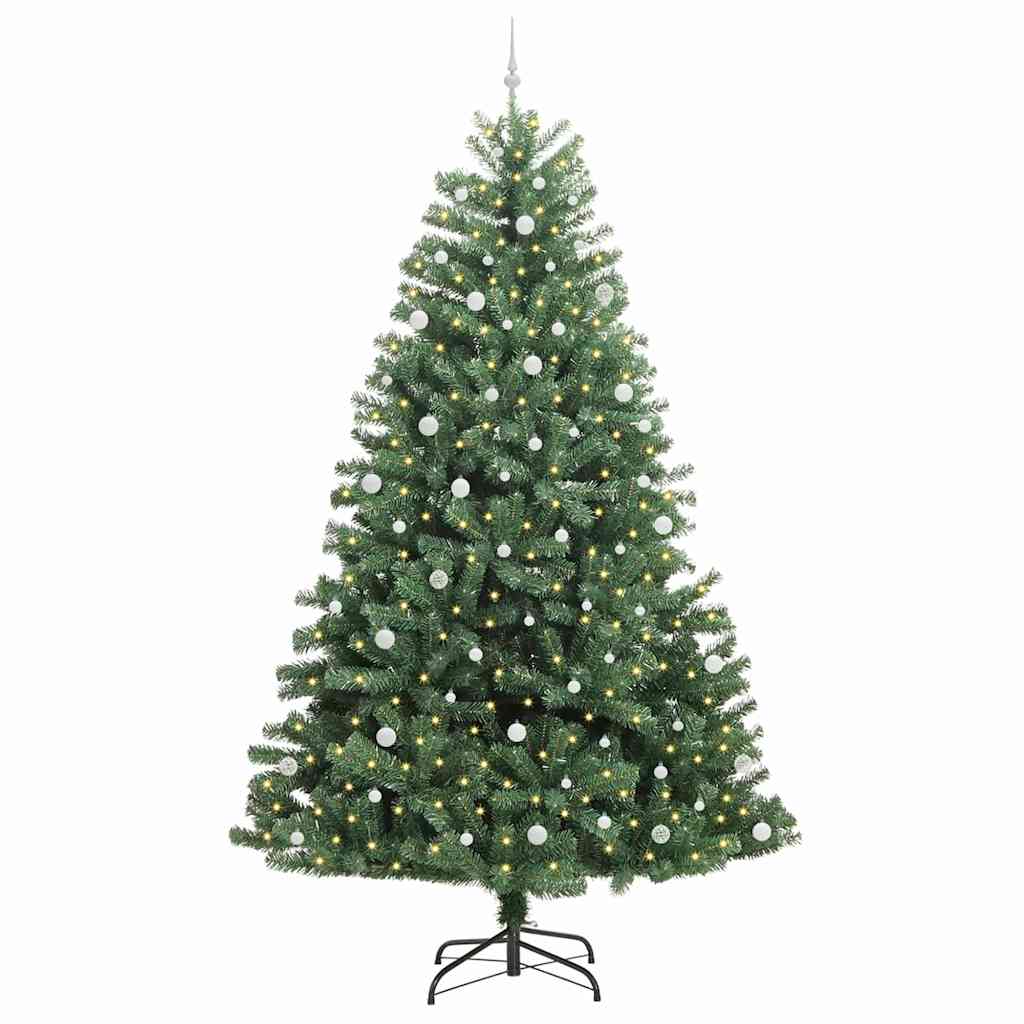 Kunstmatige Inklapbare Kerstboom Groen 270 cm PVC en Metaal