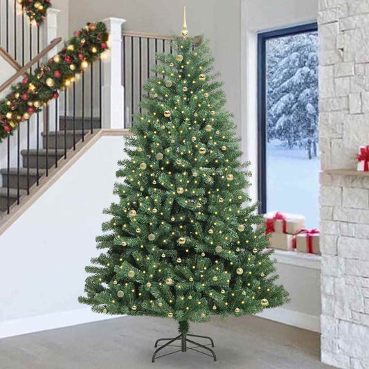 Kunstmatige Inklapbare Kerstboom Groen 270 cm PVC en Metaal