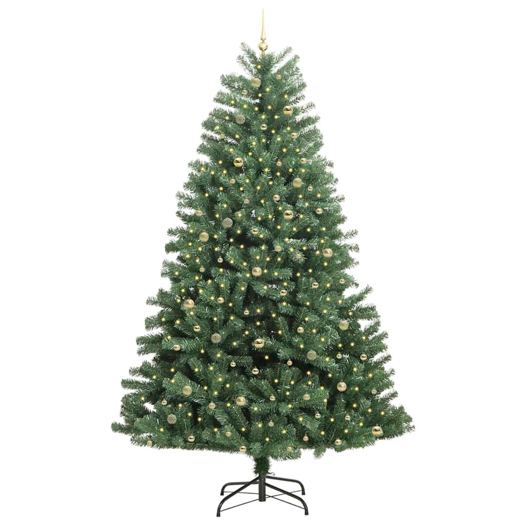 Kunstmatige Inklapbare Kerstboom Groen 270 cm PVC en Metaal
