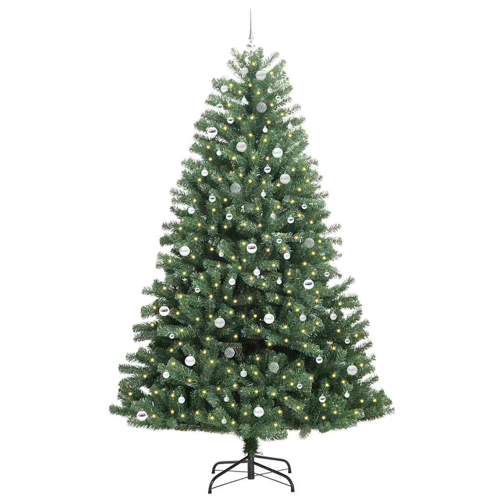 Kunstmatige Inklapbare Kerstboom Groen 270 cm PVC en Metaal