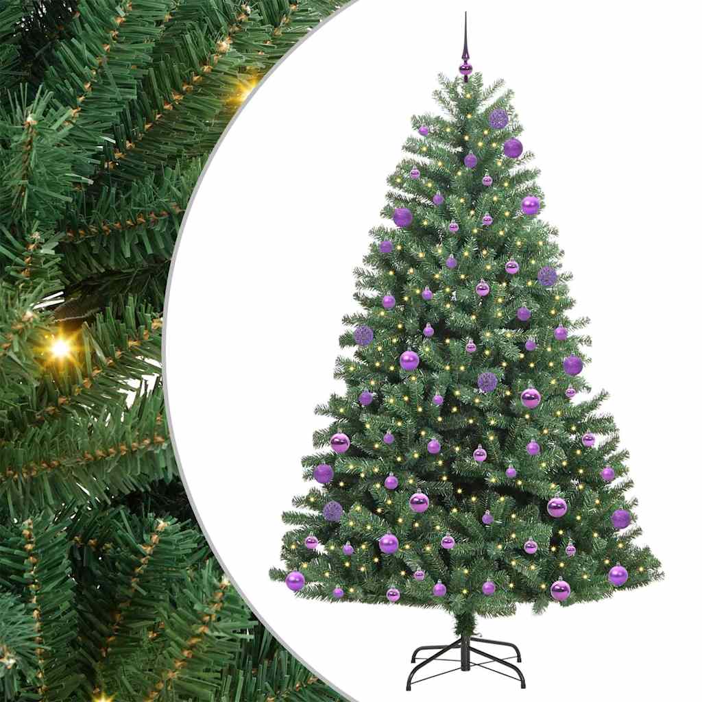Kunstmatige Inklapbare Kerstboom Groen 270 cm PVC en Metaal