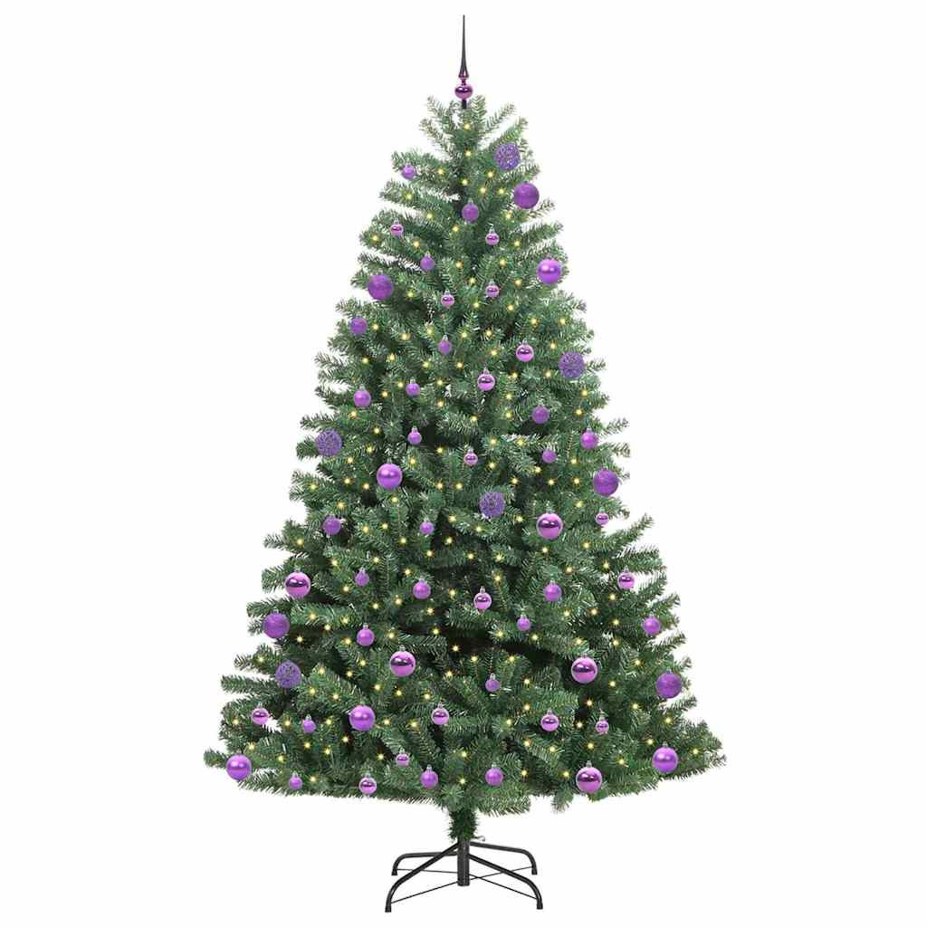Kunstmatige Inklapbare Kerstboom Groen 270 cm PVC en Metaal
