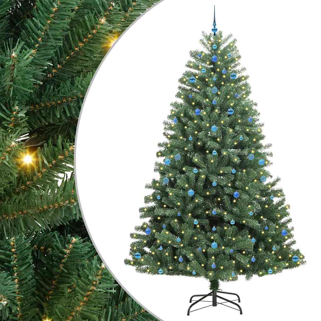 Kunstmatige Inklapbare Kerstboom Groen 270 cm PVC en Metaal