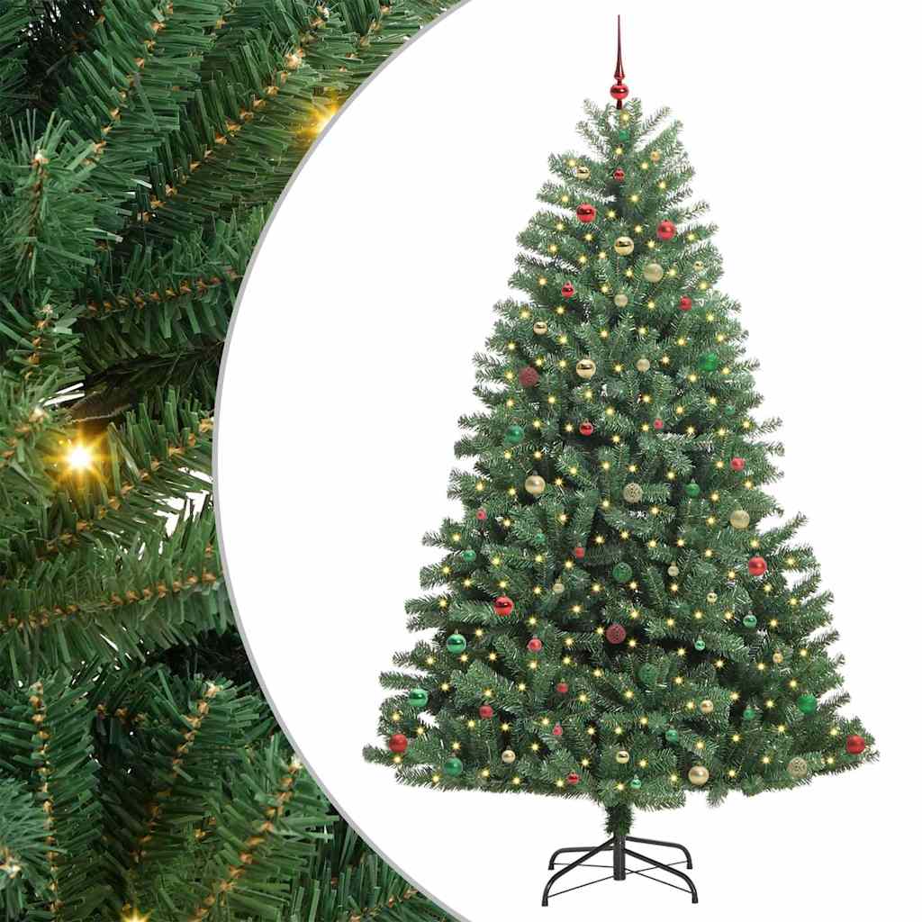 Kunstmatige Inklapbare Kerstboom Groen 270 cm PVC en Metaal