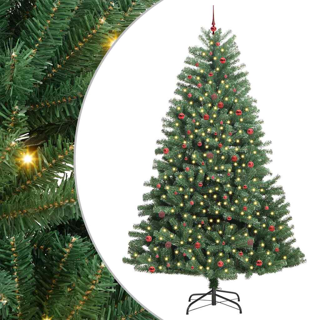 Kunstmatige Inklapbare Kerstboom Groen 300 cm PVC en Metaal