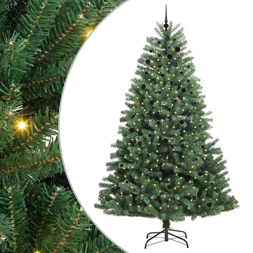 Kunstmatige Inklapbare Kerstboom Groen 300 cm PVC en Metaal