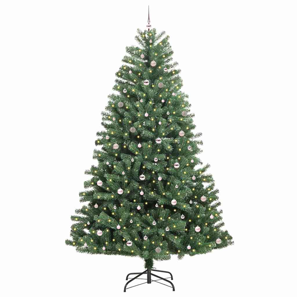 Kunstmatige Inklapbare Kerstboom Groen 300 cm PVC en Metaal