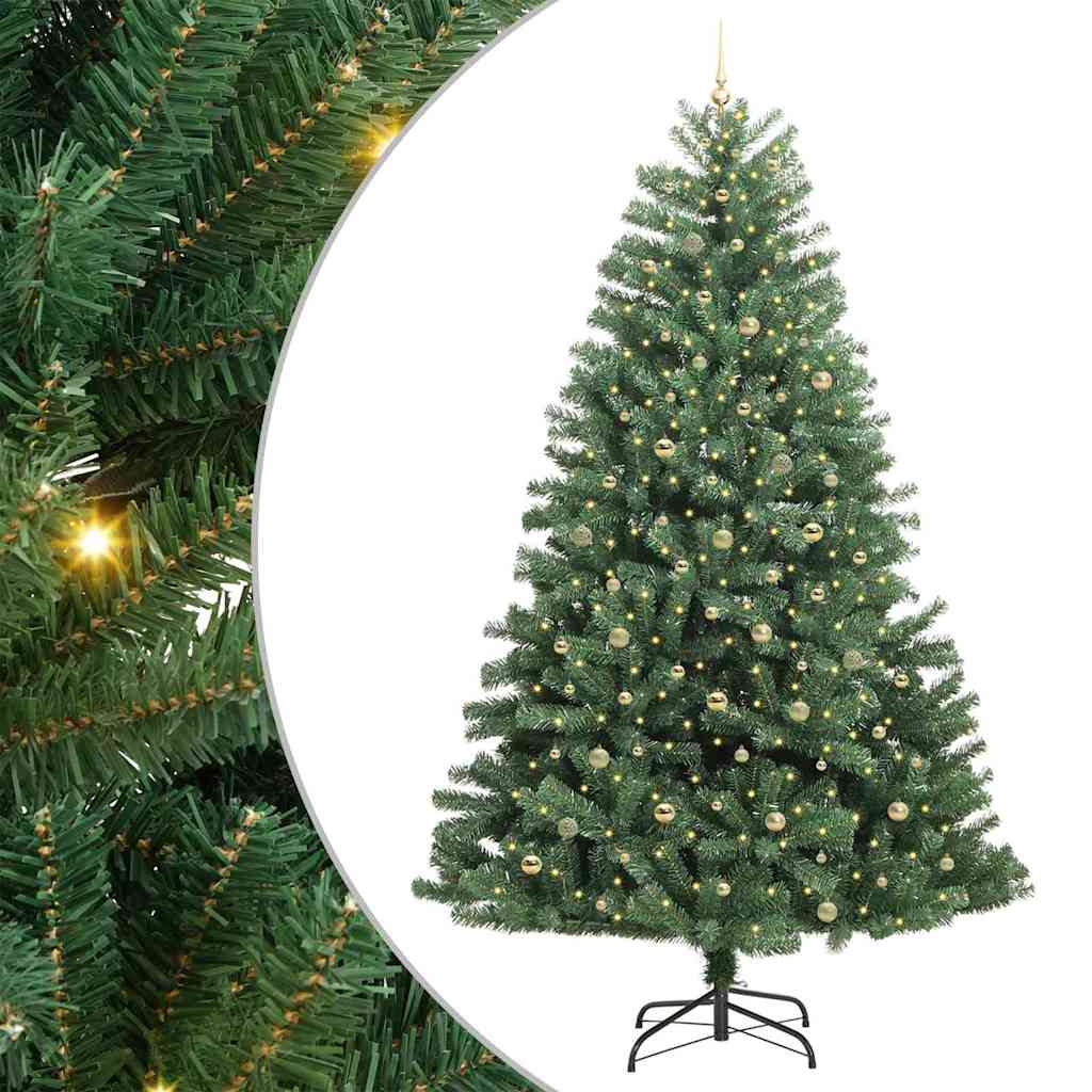 Kunstmatige Inklapbare Kerstboom Groen 300 cm PVC en Metaal