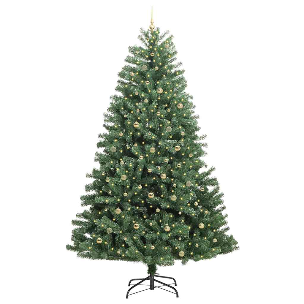Kunstmatige Inklapbare Kerstboom Groen 300 cm PVC en Metaal