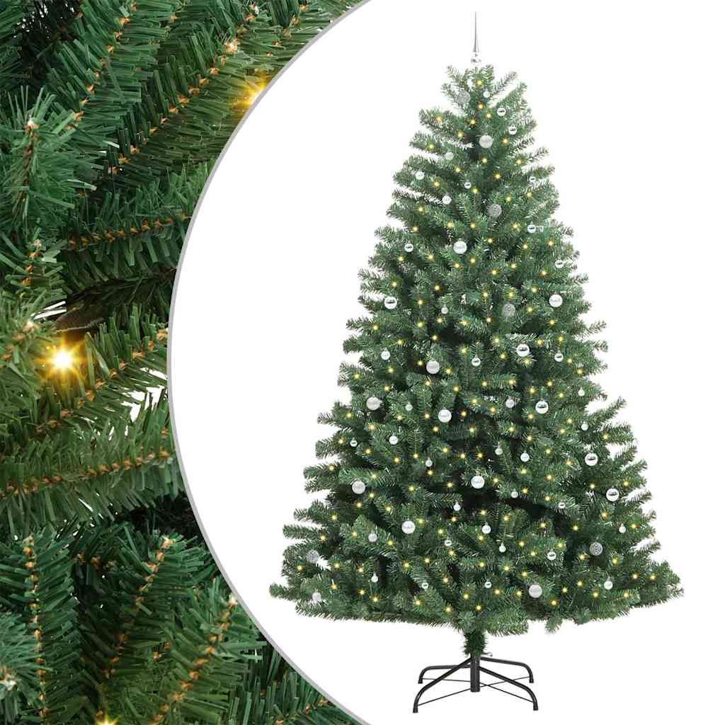 Kunstmatige Inklapbare Kerstboom Groen 300 cm PVC en Metaal