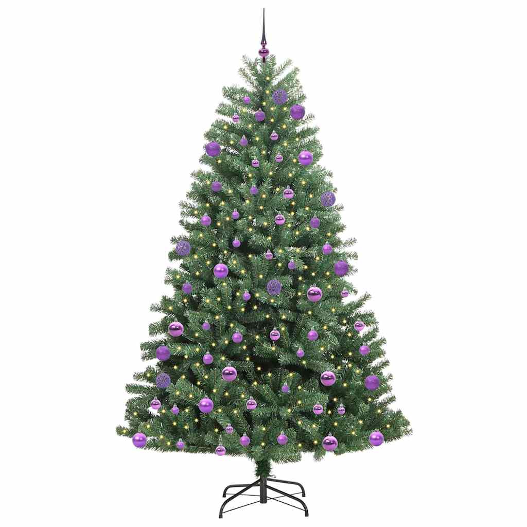 Kunstmatige Inklapbare Kerstboom Groen 300 cm PVC en Metaal