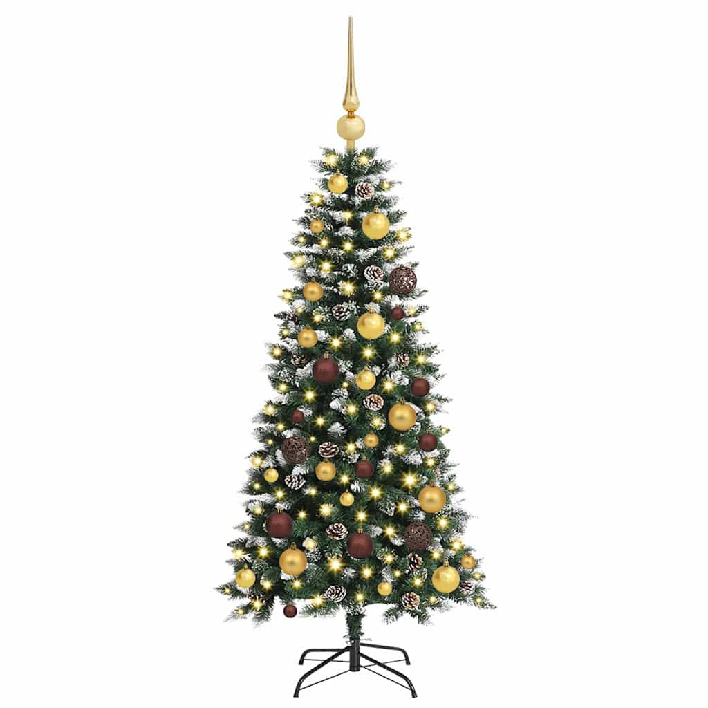 Kunstkerstboom met 150 LED Groen 120 cm PVC en Plastic en Staal