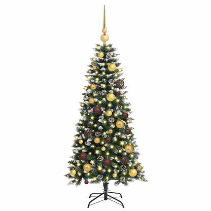 Kunstkerstboom met 150 LED Groen 120 cm PVC en Plastic en Staal