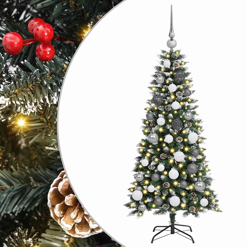 Kunstkerstboom met 150 LED Groen 120 cm PVC en Plastic en Staal