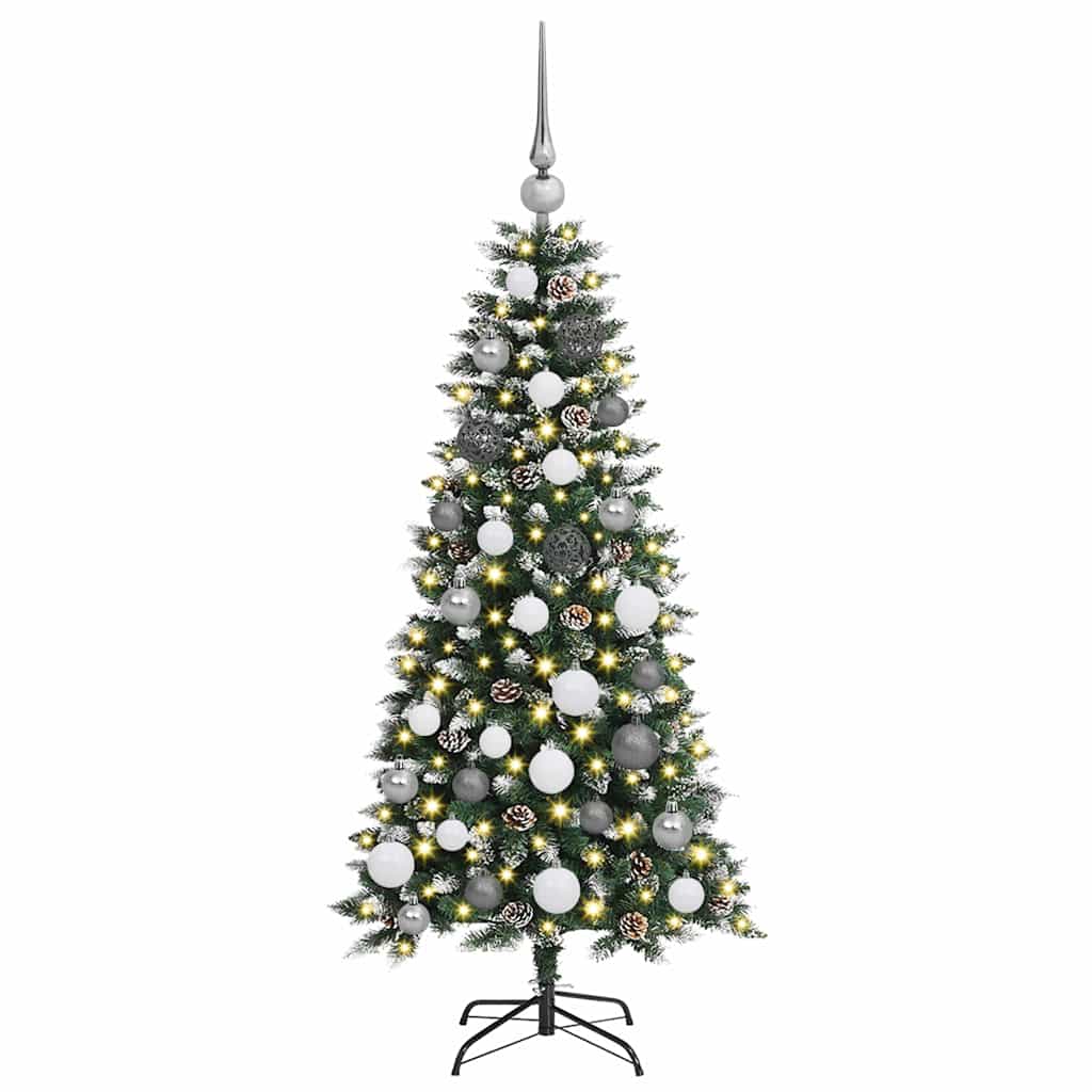 Kunstkerstboom met 150 LED Groen 120 cm PVC en Plastic en Staal