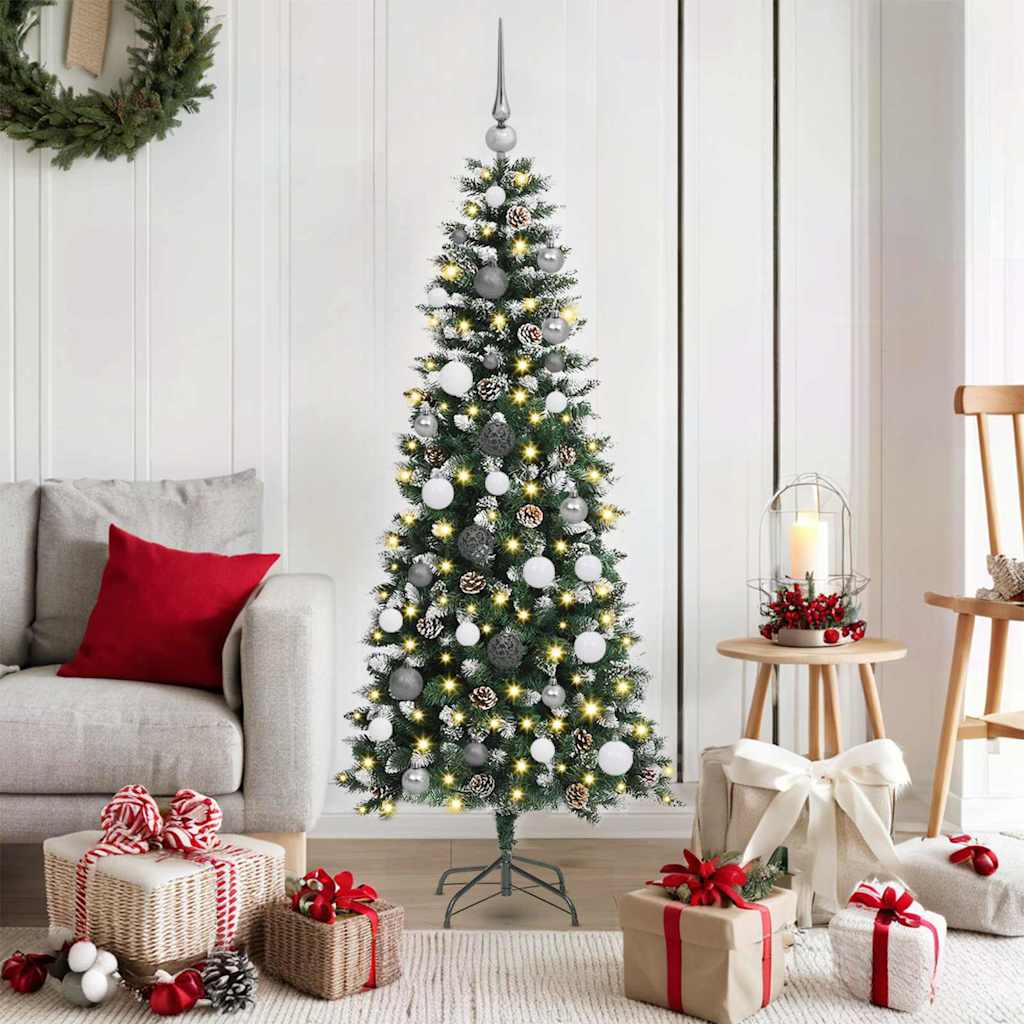 Kunstkerstboom met 150 LED Groen 150 cm PVC en Plastic en Staal